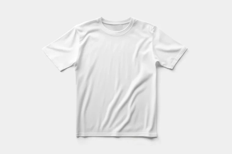 Editable T-shirt mockup showing front design placement in high resolution