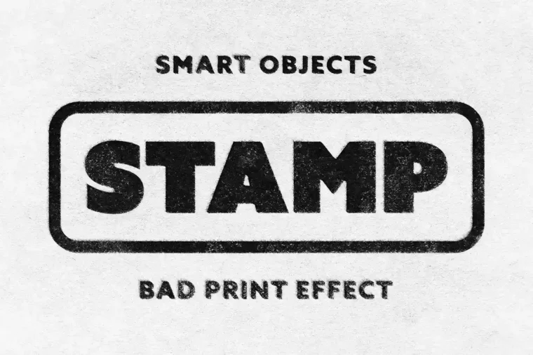 Grunge-style stamp print text effect in bold slab serif font on textured background.