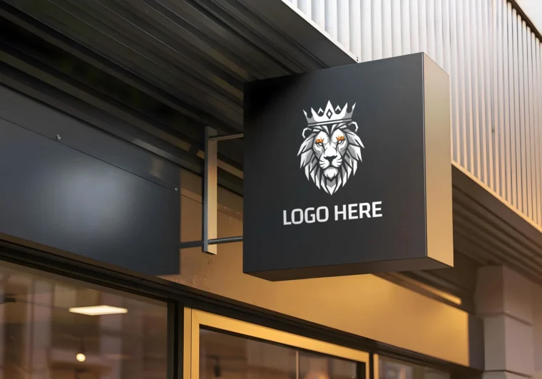 Free Storefront Logo Mockup PSD – Outdoor Signboard