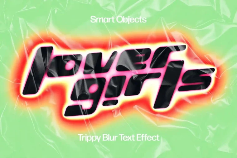 Free Trippy Blur PSD Text Effect