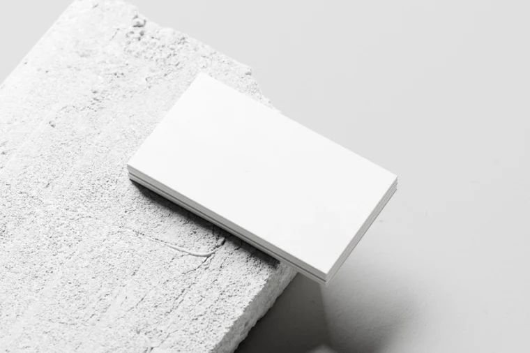Blank business card mockup, minimal design, PSD file with smart object, perfect for showcasing branding.
