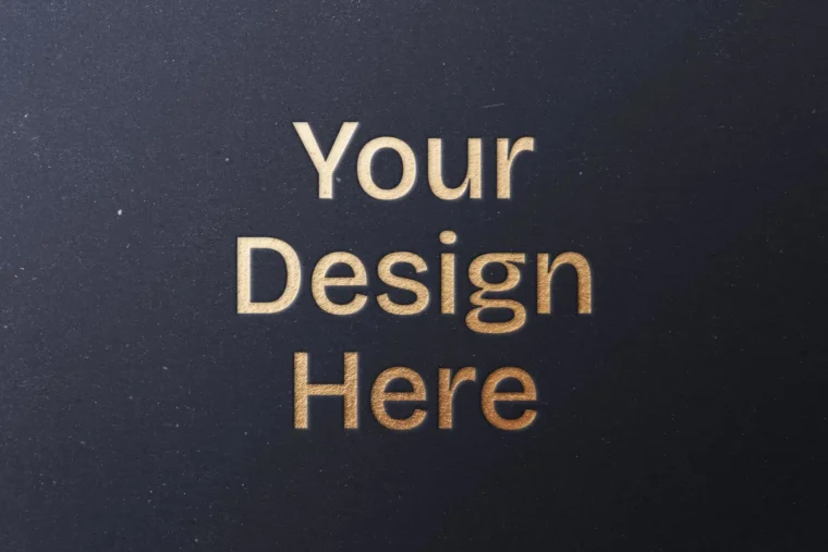 Realistic golden foil embossed logo mockup with luxury texture