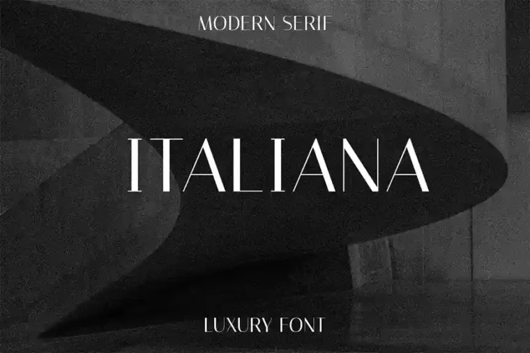 Italiana serif font with elegant and modern style, perfect for luxury branding and editorial design.