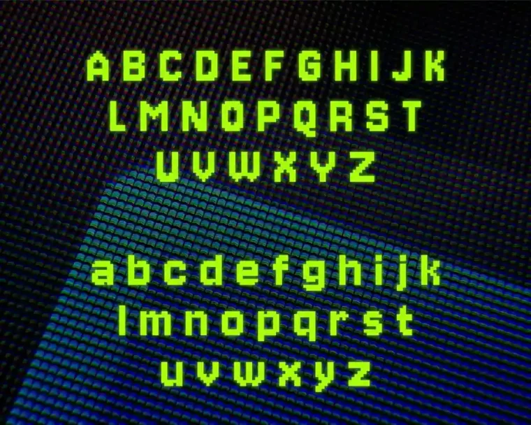 Jersey 10 Pixel Font uppercase and lowercase alphabet preview in retro 8-bit style