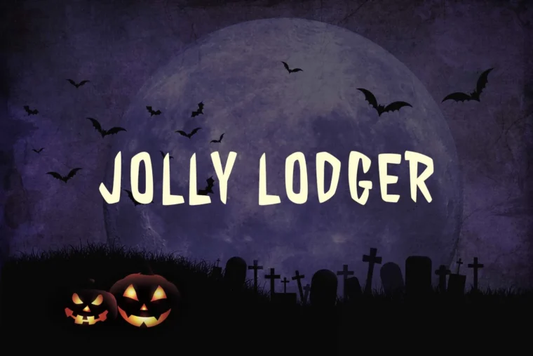 Jolly Lodger horror font with spooky, vintage display style for Halloween posters and creepy designs.