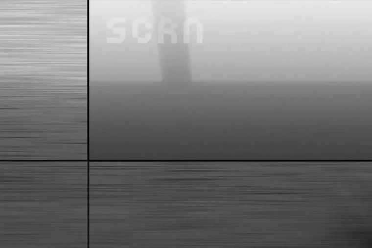 Free LED billboard screen design template on brushed metal surface