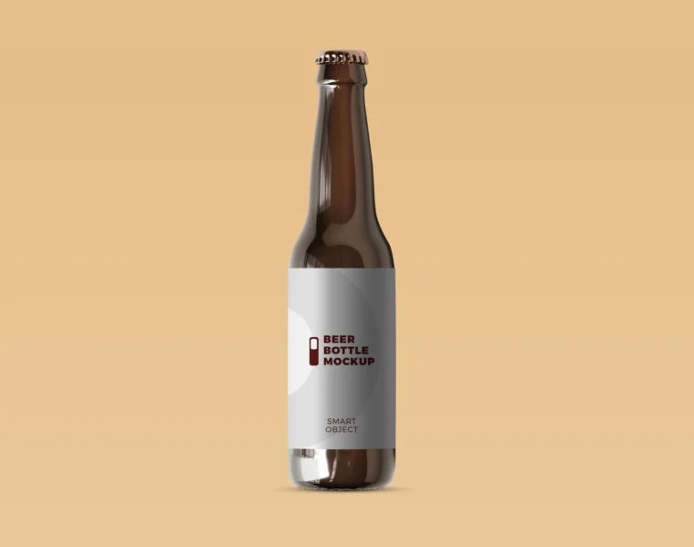 Photorealistic Beer Bottle label Mockup – Free PSD