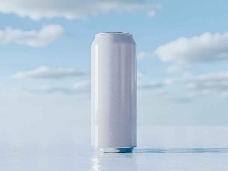Free Realistic Can Mockup PSD with Water Droplets - Image 2