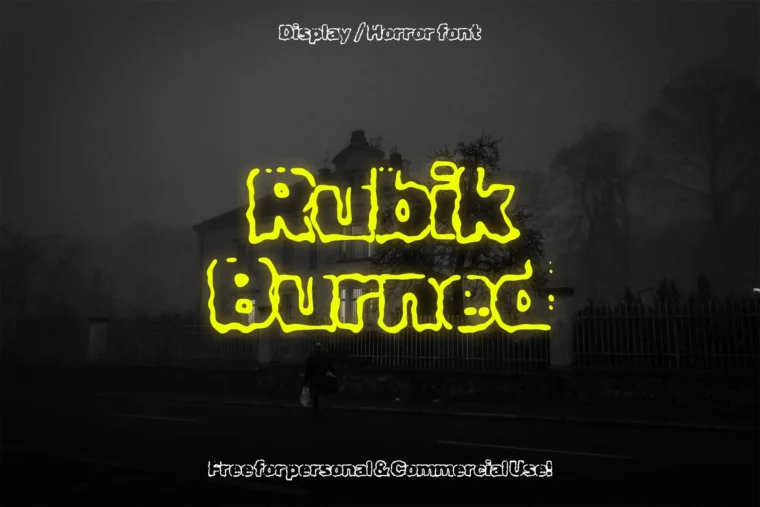 Rubik Burned – Free Horror Display Font