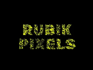 Rubik Pixels glitch display font with pixel style and techno vibe, perfect for games and digital design.