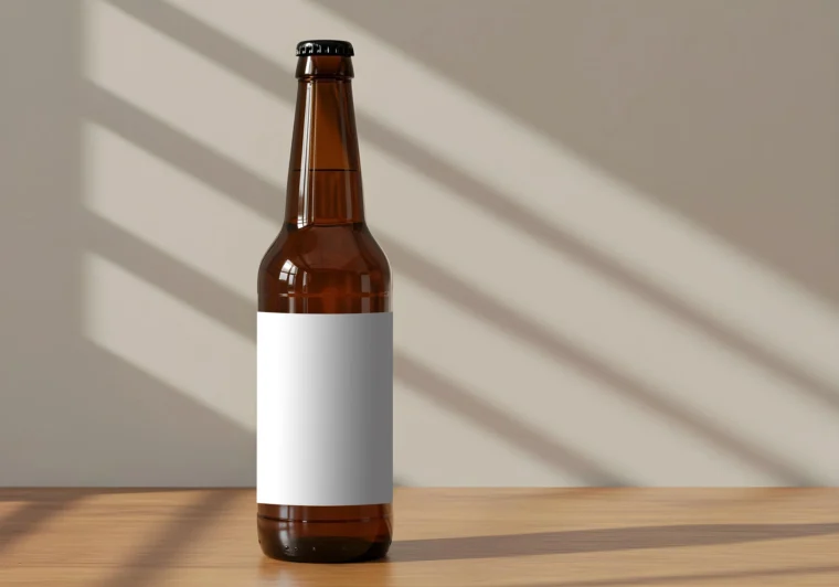 Free PSD beer branding mockup for label design
