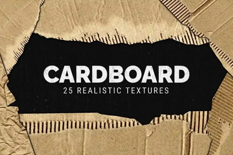 Natural brown cardboard textures with wrinkled details