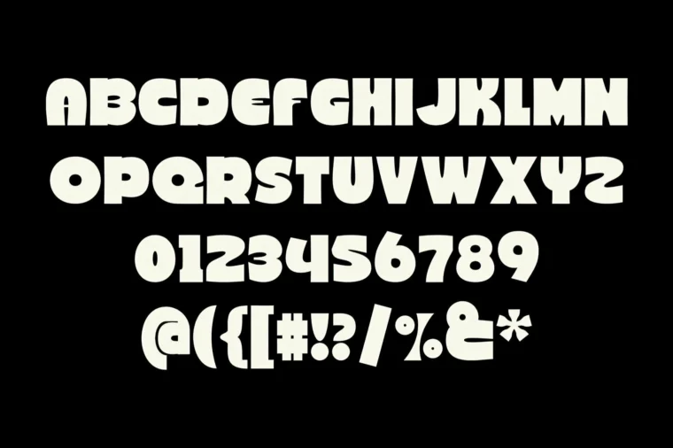 WTF Bold Groove – groovy display font with punctuation and global support.